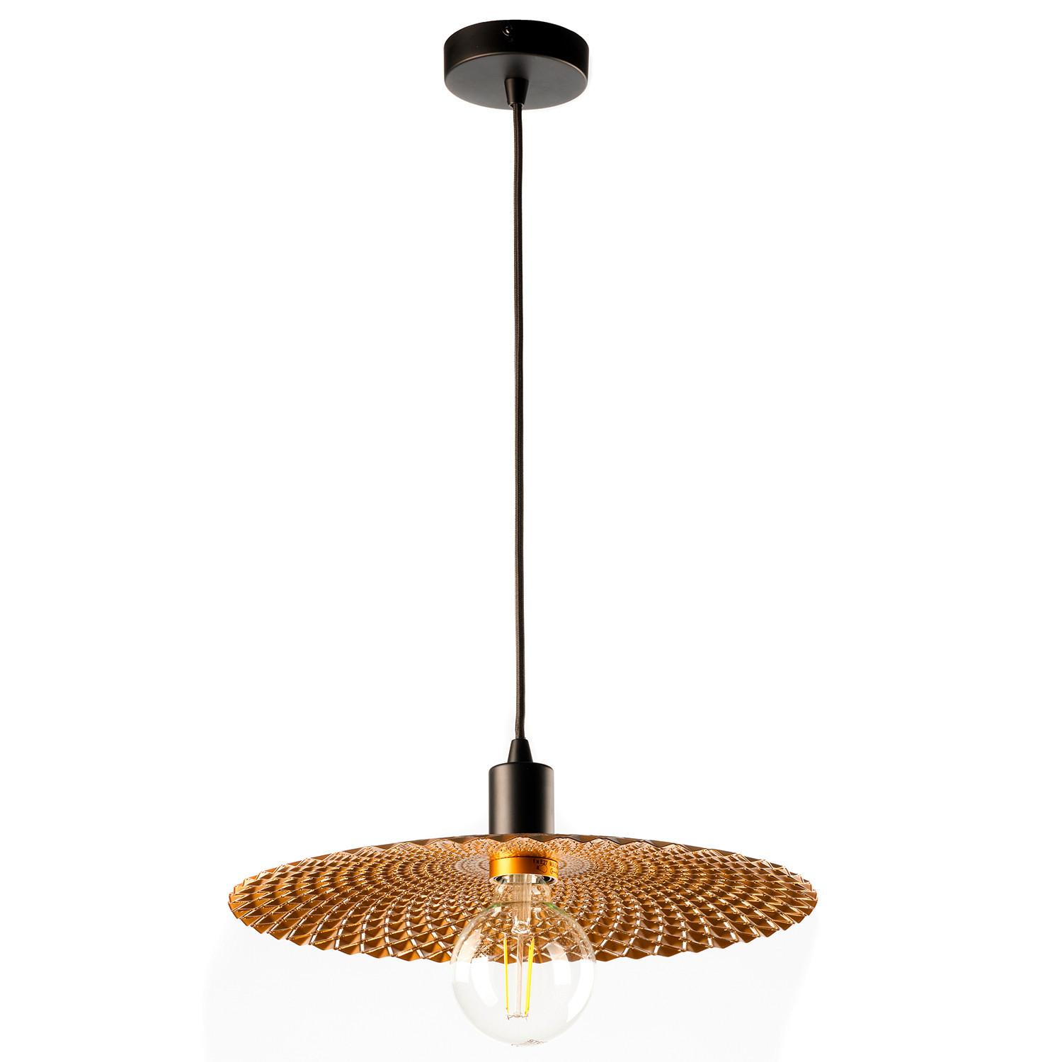 Hängeleuchte 5027/Sm - Goldfarben/Schwarz, Natur, Metall (38/100cm)