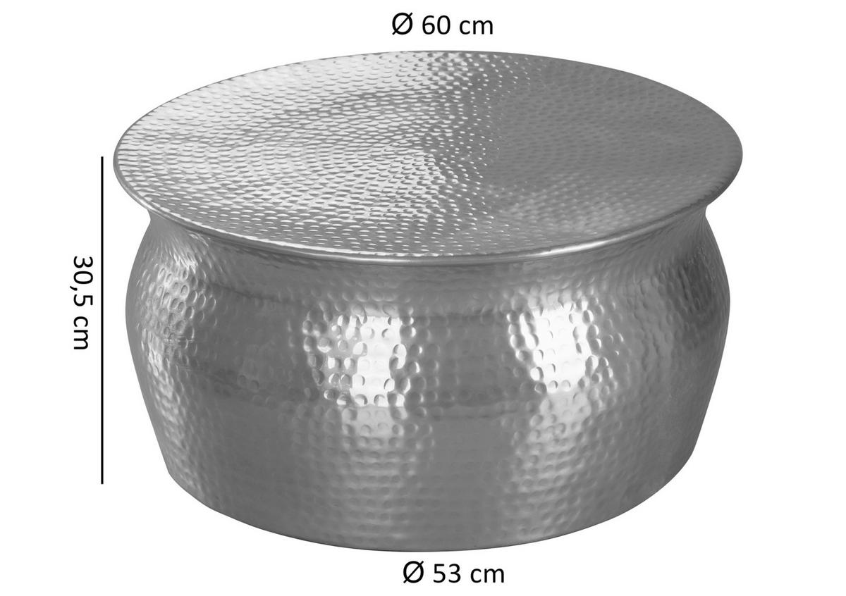 Konferenční stolek KARAM stříbrný - barvy stříbra, Lifestyle, kov (60/60/30,5cm) - MID.YOU