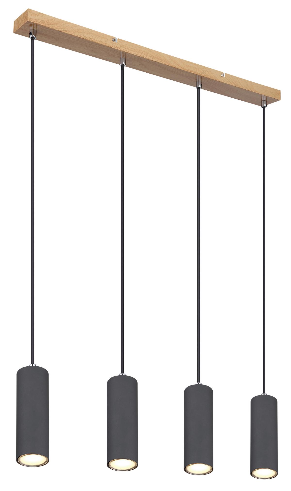 Hängeleuchte 57911-4hg H: 120 cm 4-Flammig - Graphitfarben, Design, Metall (65/6/120cm) - Globo