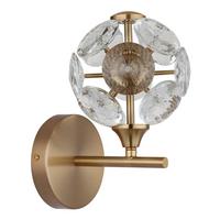LED-Wandleuchte Virina Klar Goldfarben D: 15 cm - Klar/Goldfarben, KONVENTIONELL, Glas/Metall (15/24cm) - Globo