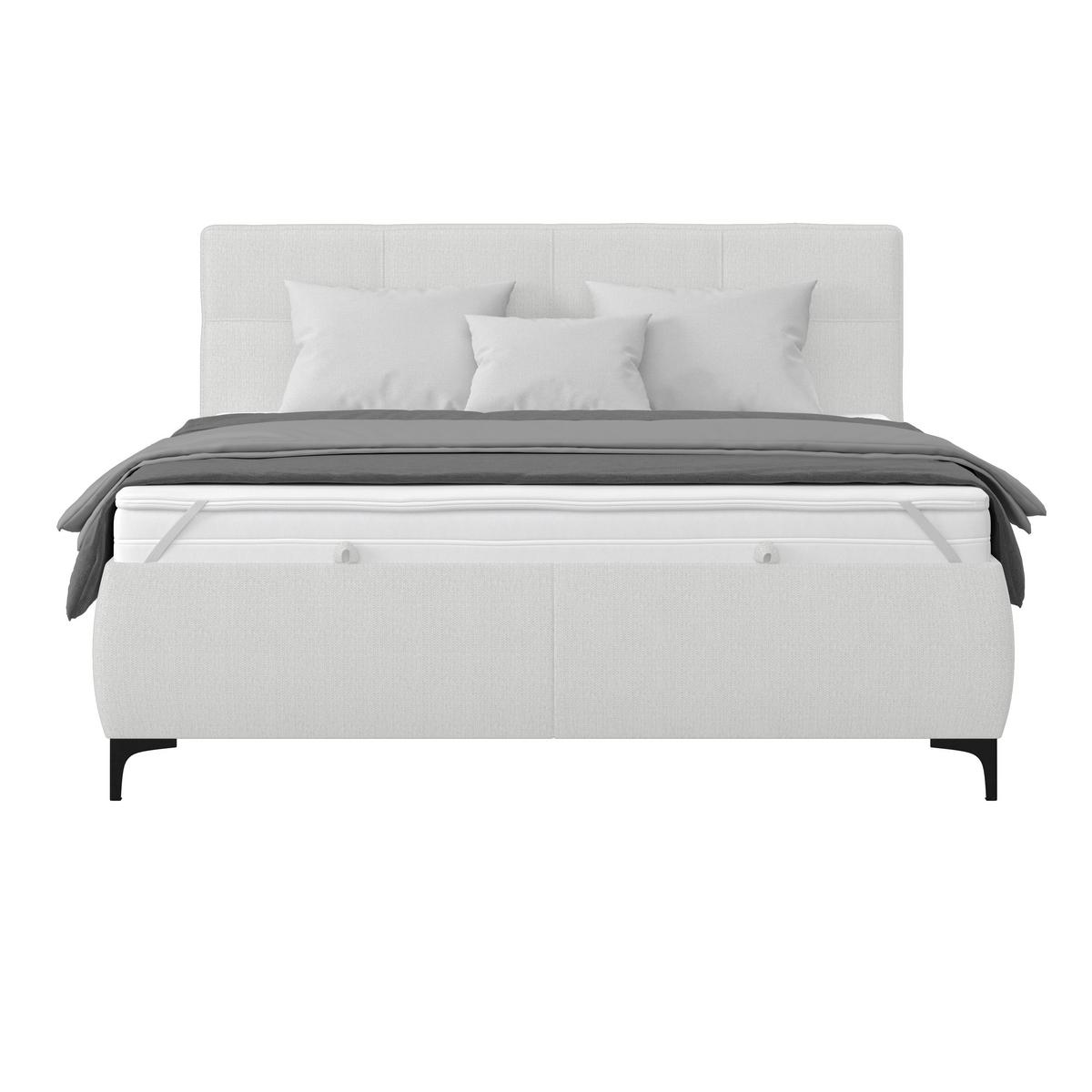 Polsterbett Zeni 160 - Creme/Schwarz, KONVENTIONELL, Holz/Holzwerkstoff (160/200cm)