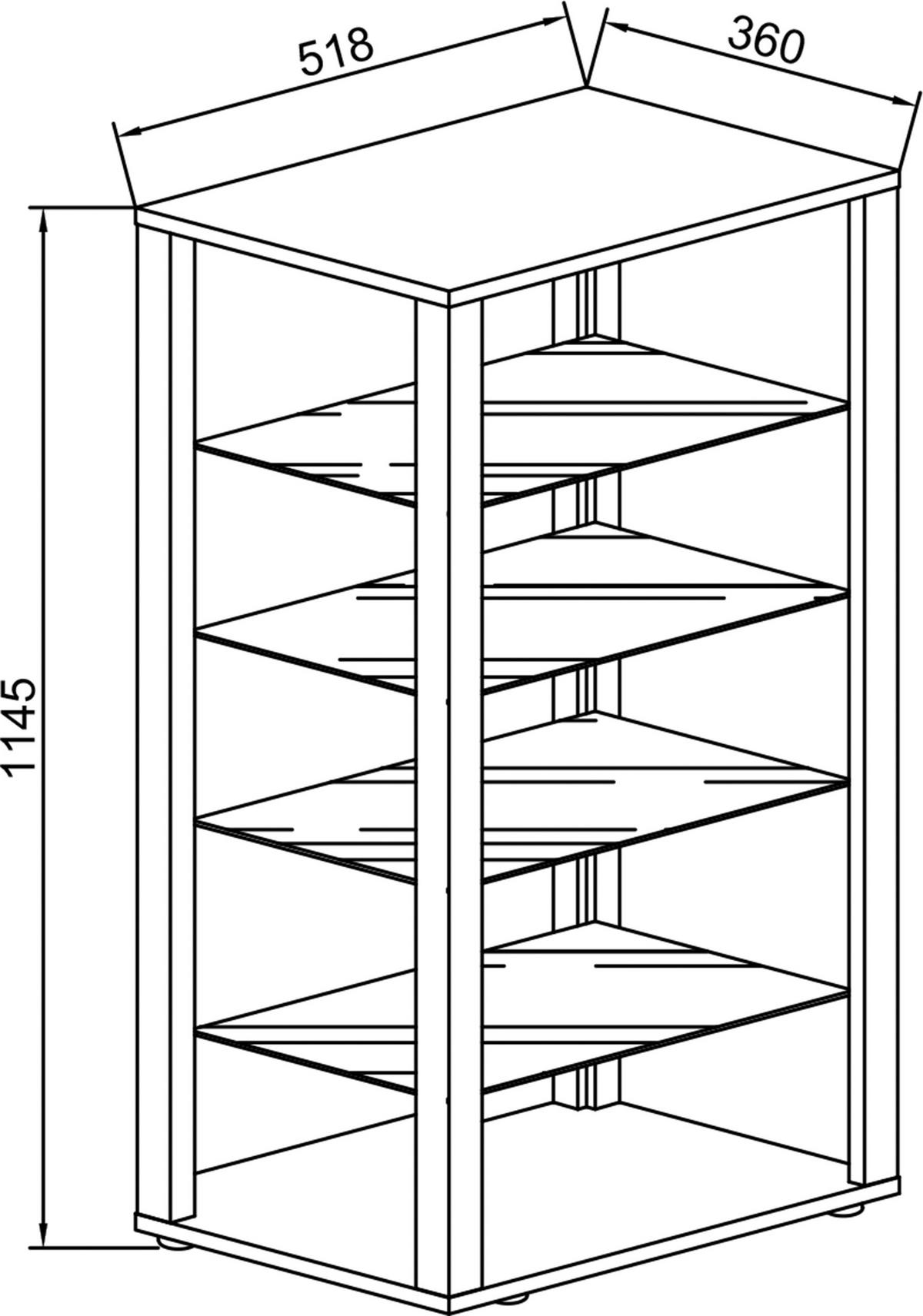 Vitrine Glasol B: 51,8 Cm Weiß - Schwarz/Weiß, MODERN, Glas/Holzwerkstoff (51,8/114,5/34,8cm) - MID.YOU