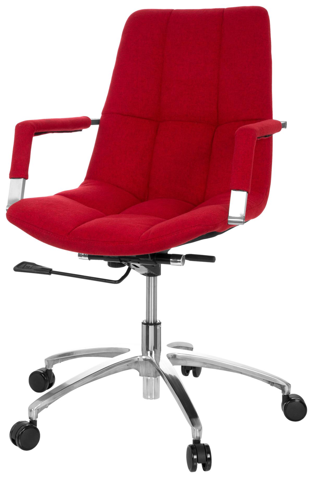 Drehstuhl Saranto Rot - Rot/Silberfarben, MODERN, Kunststoff/Textil (58/102/60cm) - MID.YOU