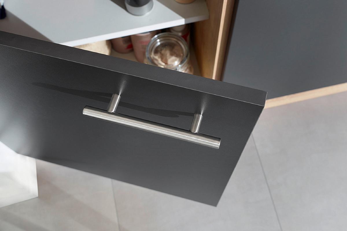 Buffet Merle Grau/Eiche Dekor B:100cm - Eichefarben/Grau, Basics, Glas/Holzwerkstoff (100/200/60cm) - Respekta