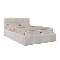 Polsterbett Noe Cremefarben 140x200 cm - Creme/Schwarz, Trend, Textil/Metall (140/200cm)