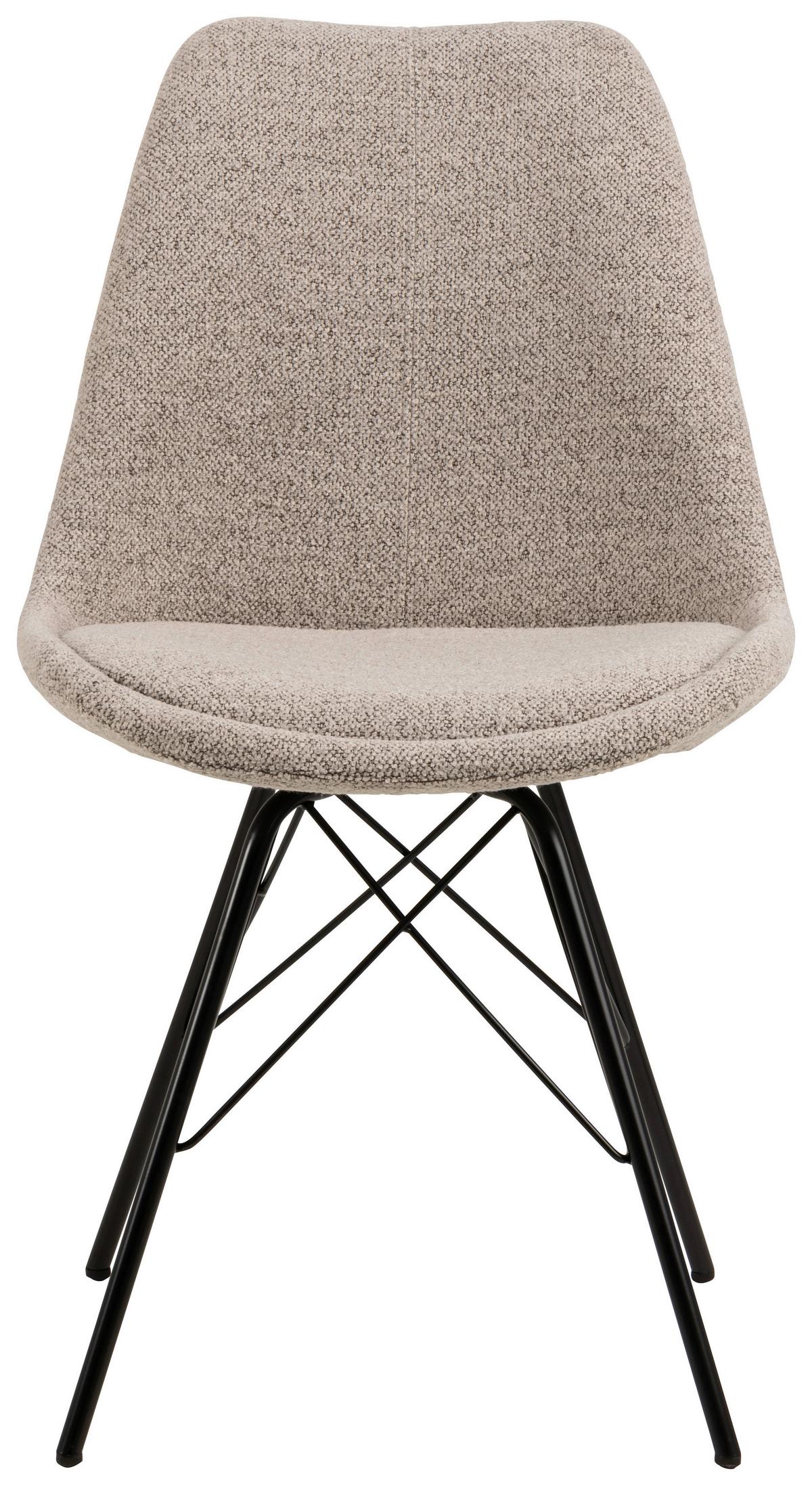 Stuhl Eris Beige B: 48,5 Cm - Beige/Schwarz, Design, Holz/Textil (48,5/85,5/54cm) - MID.YOU