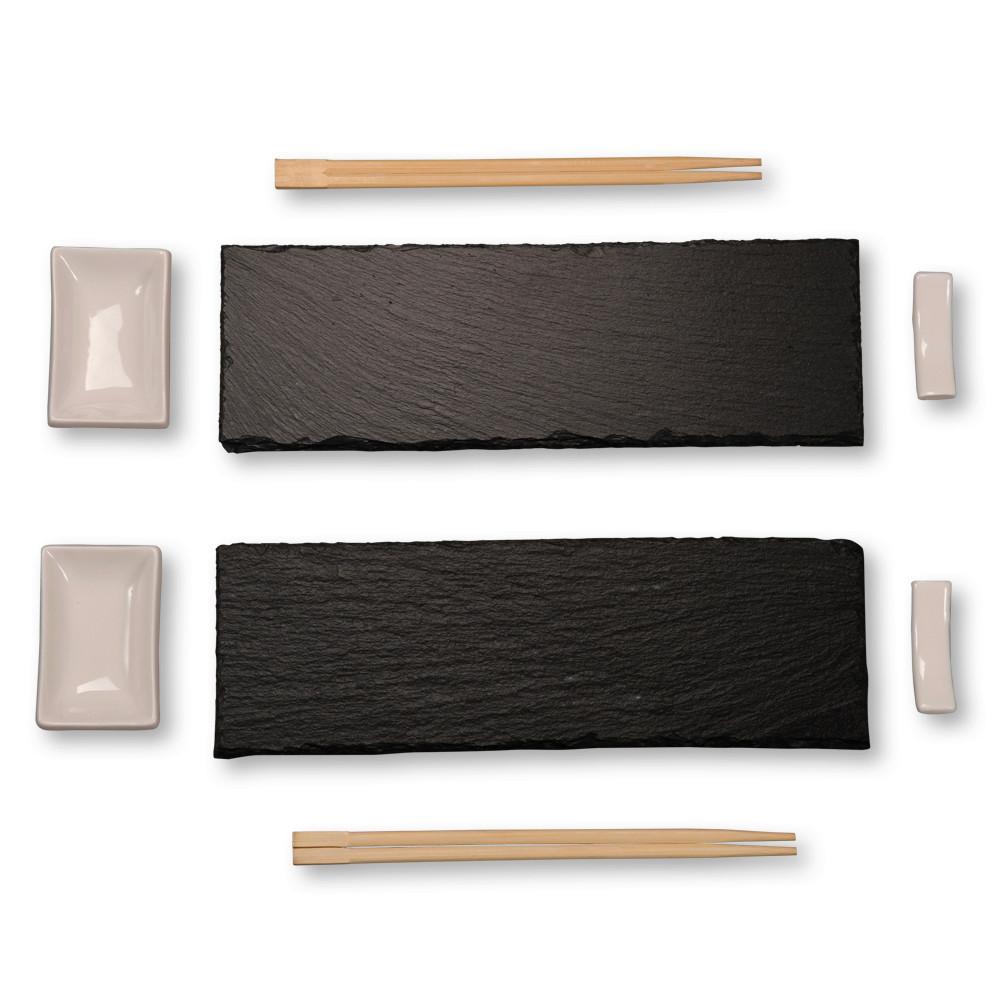 Servierplatte Sushi-Set 8-Teilig - Schwarz, Basics, Stein (33/23/23cm) - Kesper