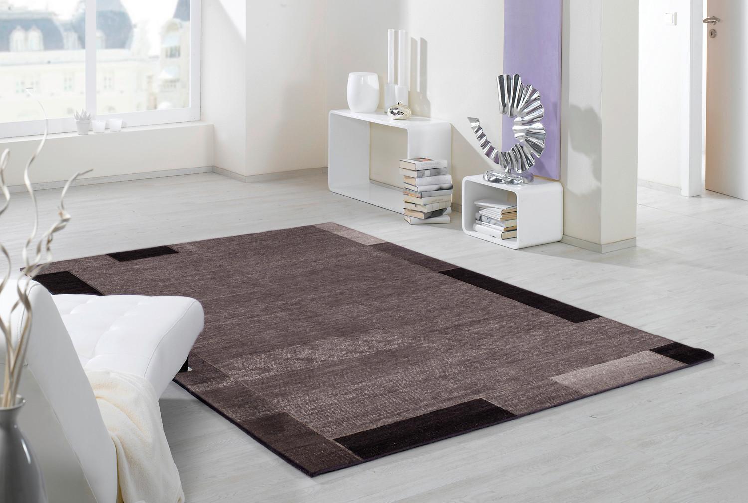 Wollteppich Luwasa - Dunkelgrau, Basics, Textil (70/140cm) - Cazaris