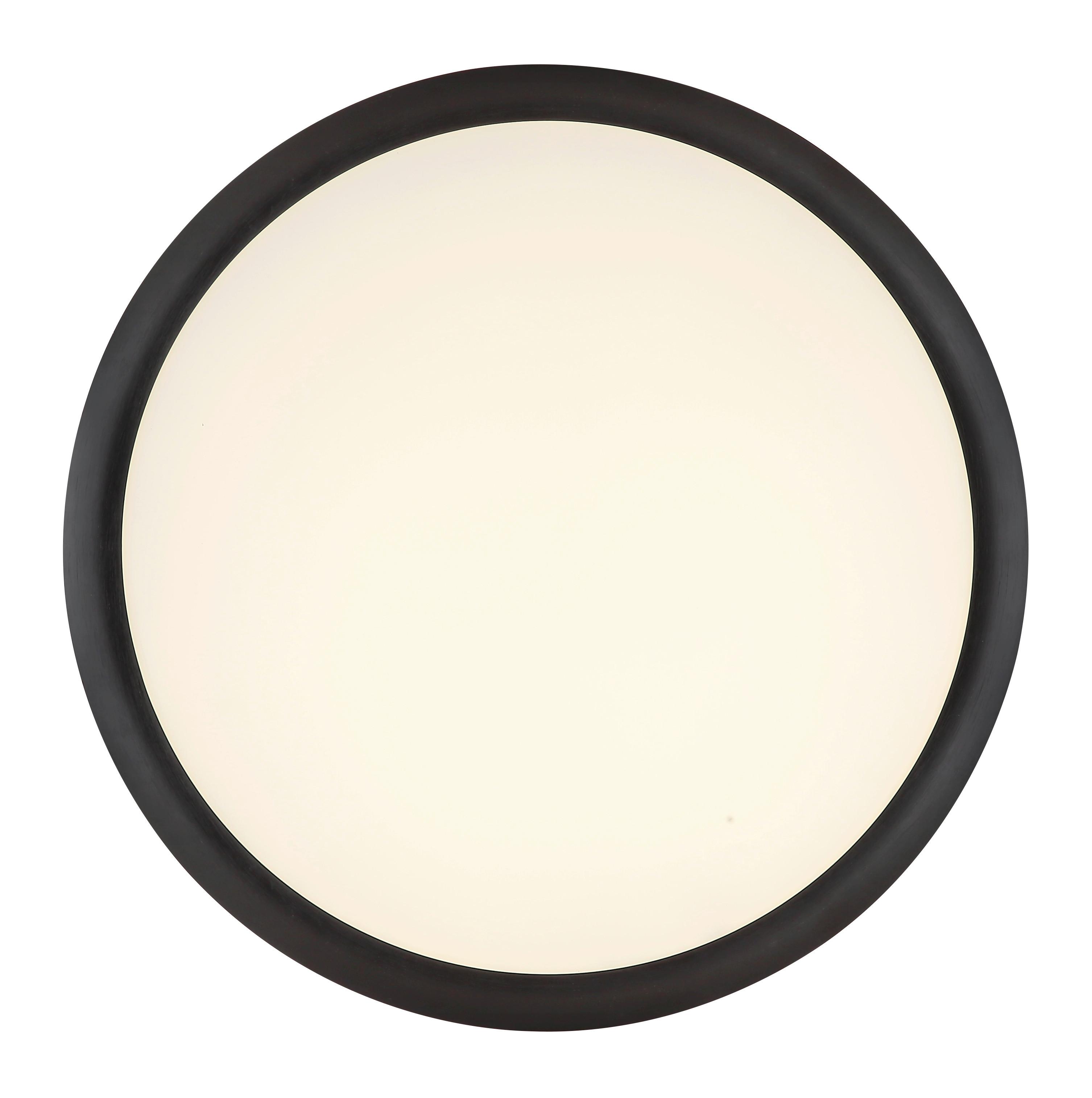 Led-deckenleuchte 67319d Suna - Opal/Grau, KONVENTIONELL, Kunststoff/Metall (50,8/8,5cm) - Globo