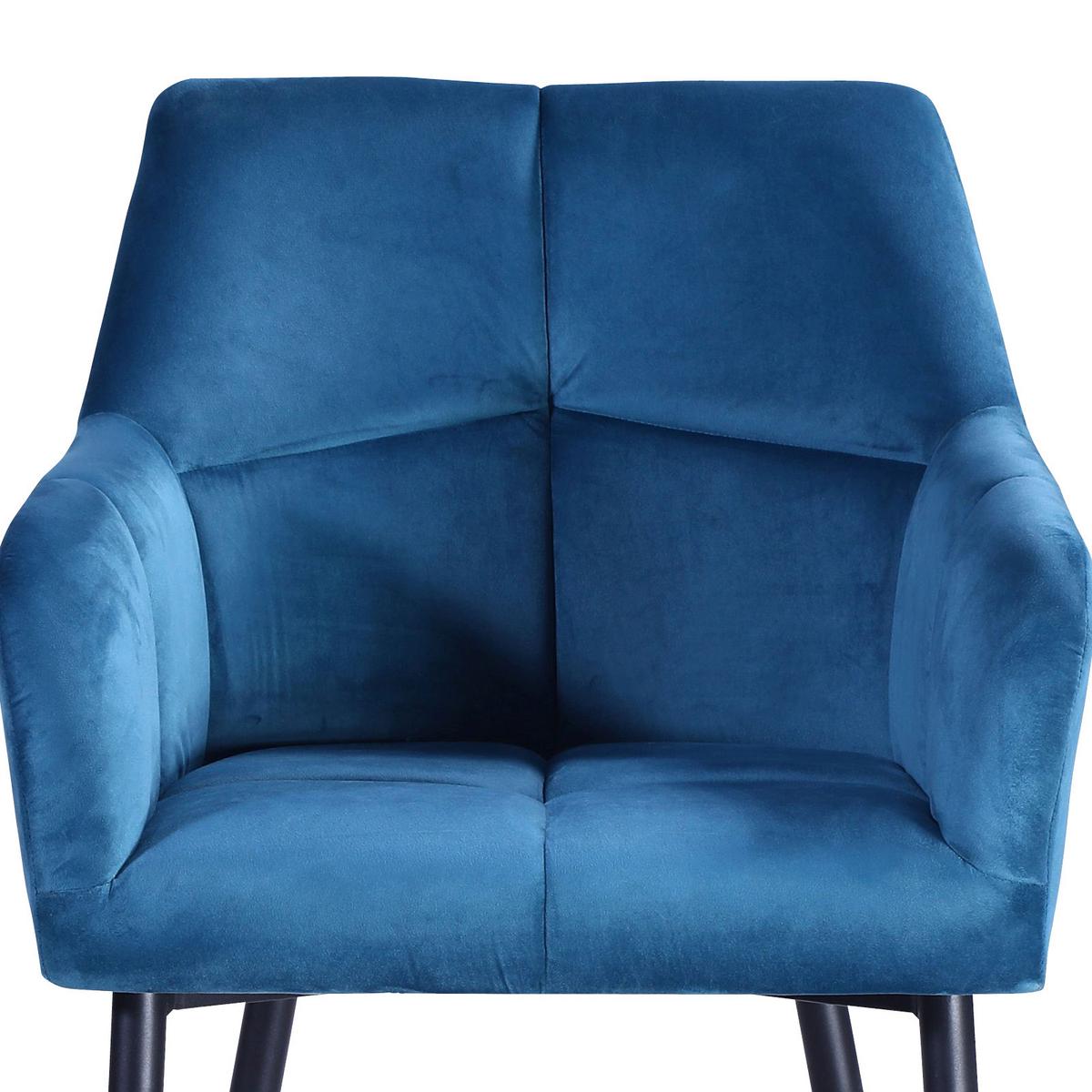 Armlehnstuhl Clair Blau/ Schwarz Gepolstert - Blau/Schwarz, MODERN, Textil/Metall (60/86/62cm)