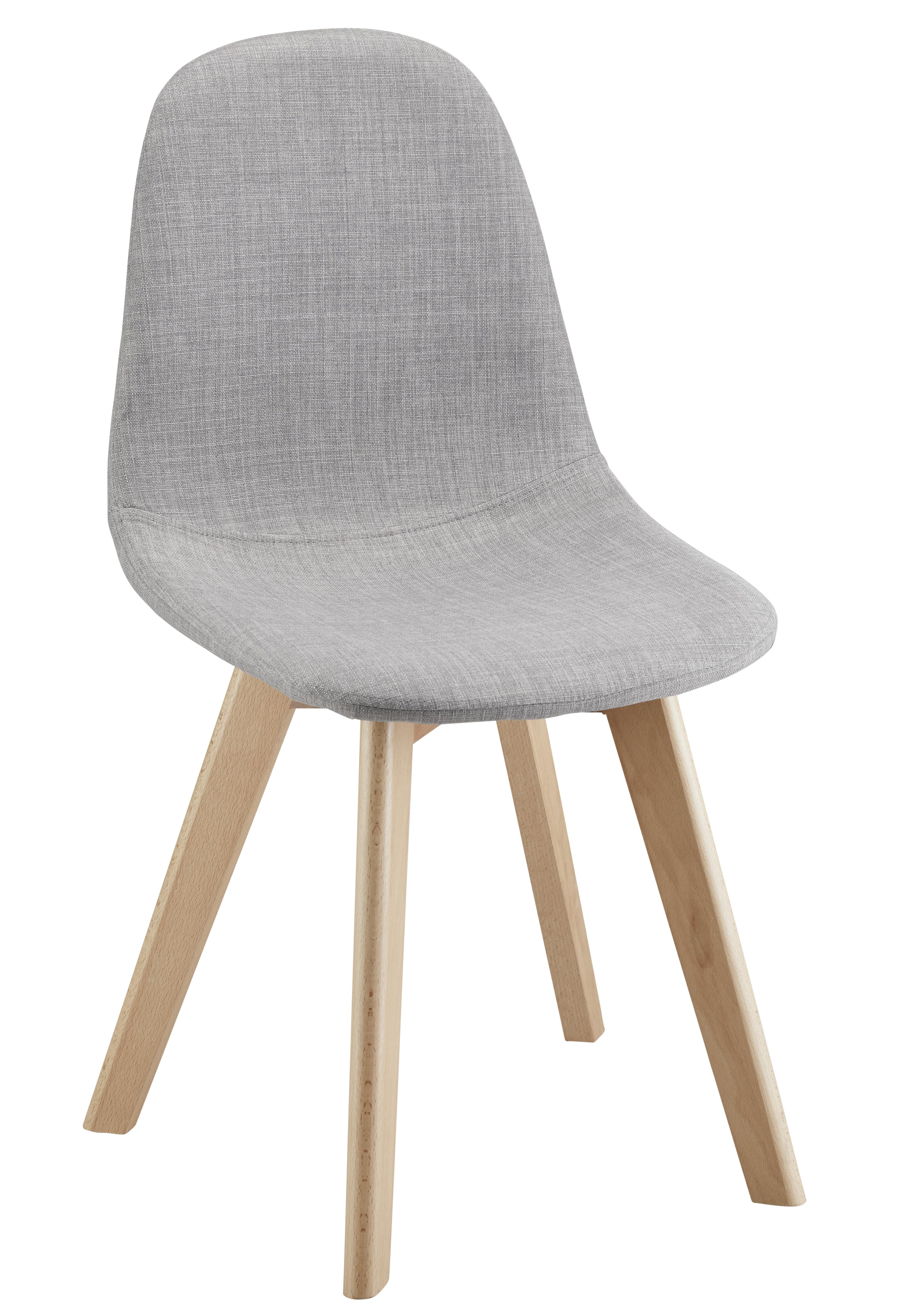 Židle Joelyna - světle šedá/barvy buku, Moderní, dřevo/textil (44/88/52cm) - Modern Living