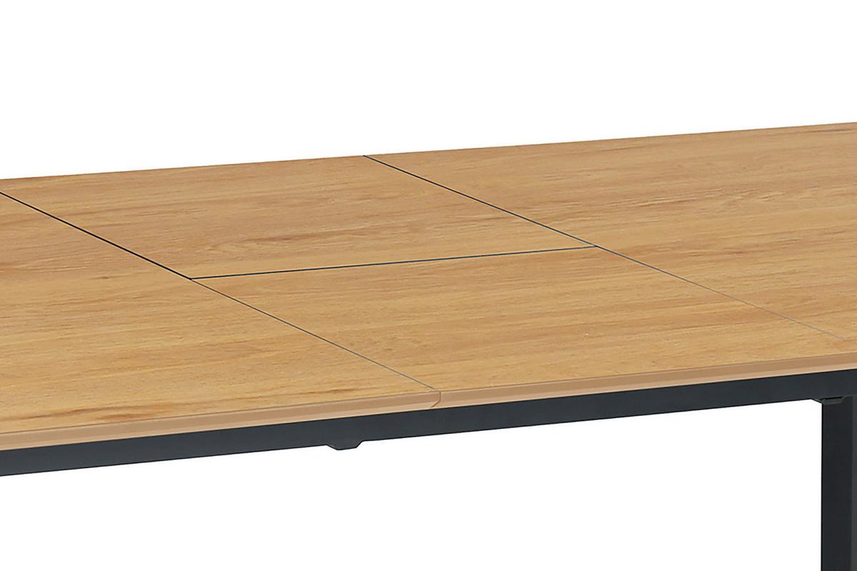 Ausziehtisch Oklahoma B: 160-200 Cm - Eichefarben/Schwarz, Design, Holzwerkstoff/Metall (160-200/90/76cm) - MID.YOU
