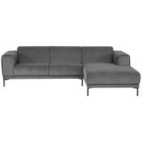 Ecksofa Erno Grau S: 262 cm - Schwarz/Grau, Design, Textil (262/183cm) - MID.YOU