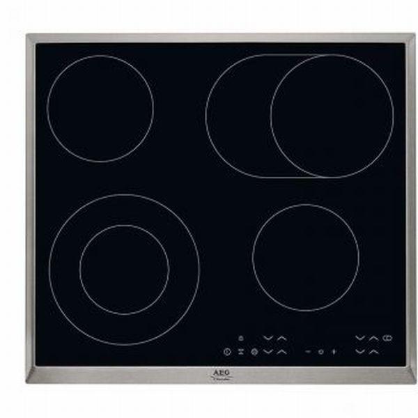 Glaskeramik Kochfeld Autark B: 57,6 cm Bräterzone - Schwarz, Glas (57,6/5,5/51,6cm) - AEG
