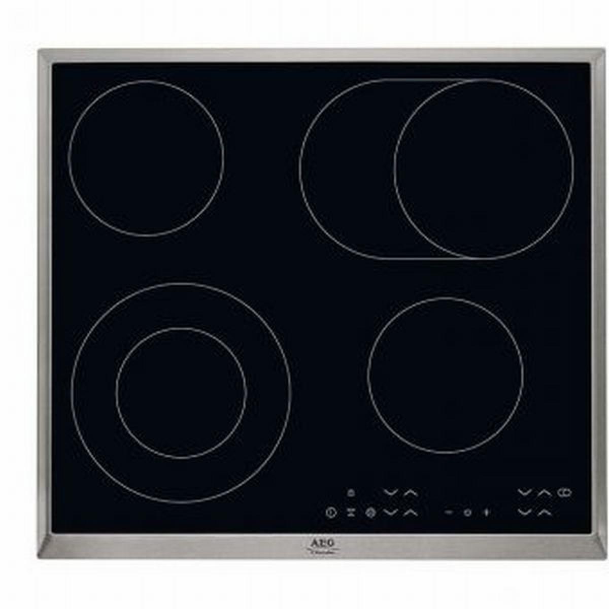 Glaskeramik Kochfeld Autark B: 57,6 cm Bräterzone - Schwarz, Glas (57,6/5,5/51,6cm) - AEG