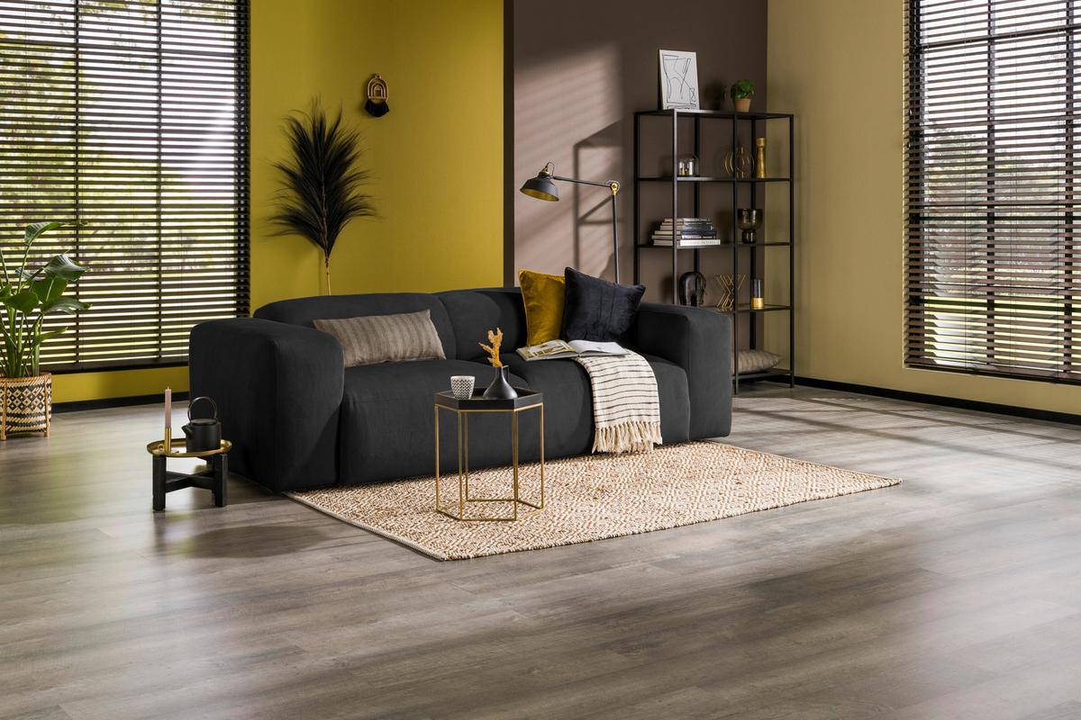 3-sitzer-sofa Hannah B: 247 Cm Anthrazit - Anthrazit/Schwarz, Design, Textil (247/75/104cm) - MID.YOU