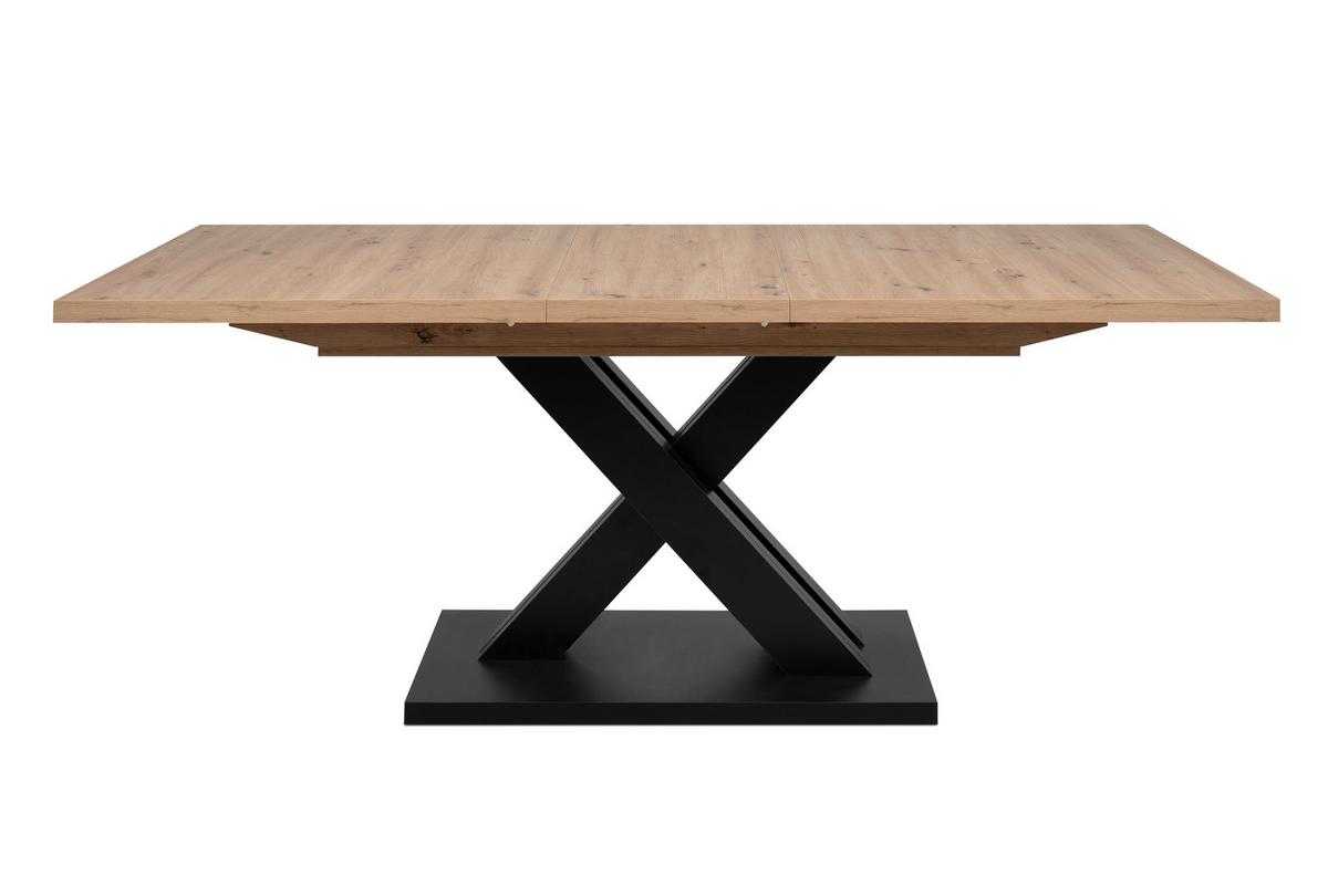 Esstisch Avant Schwarz/ Eiche Artisan L: 160-200cm - Schwarz/Eiche Artisan, Design, Holzwerkstoff (160-200/90/76cm) - MID.YOU