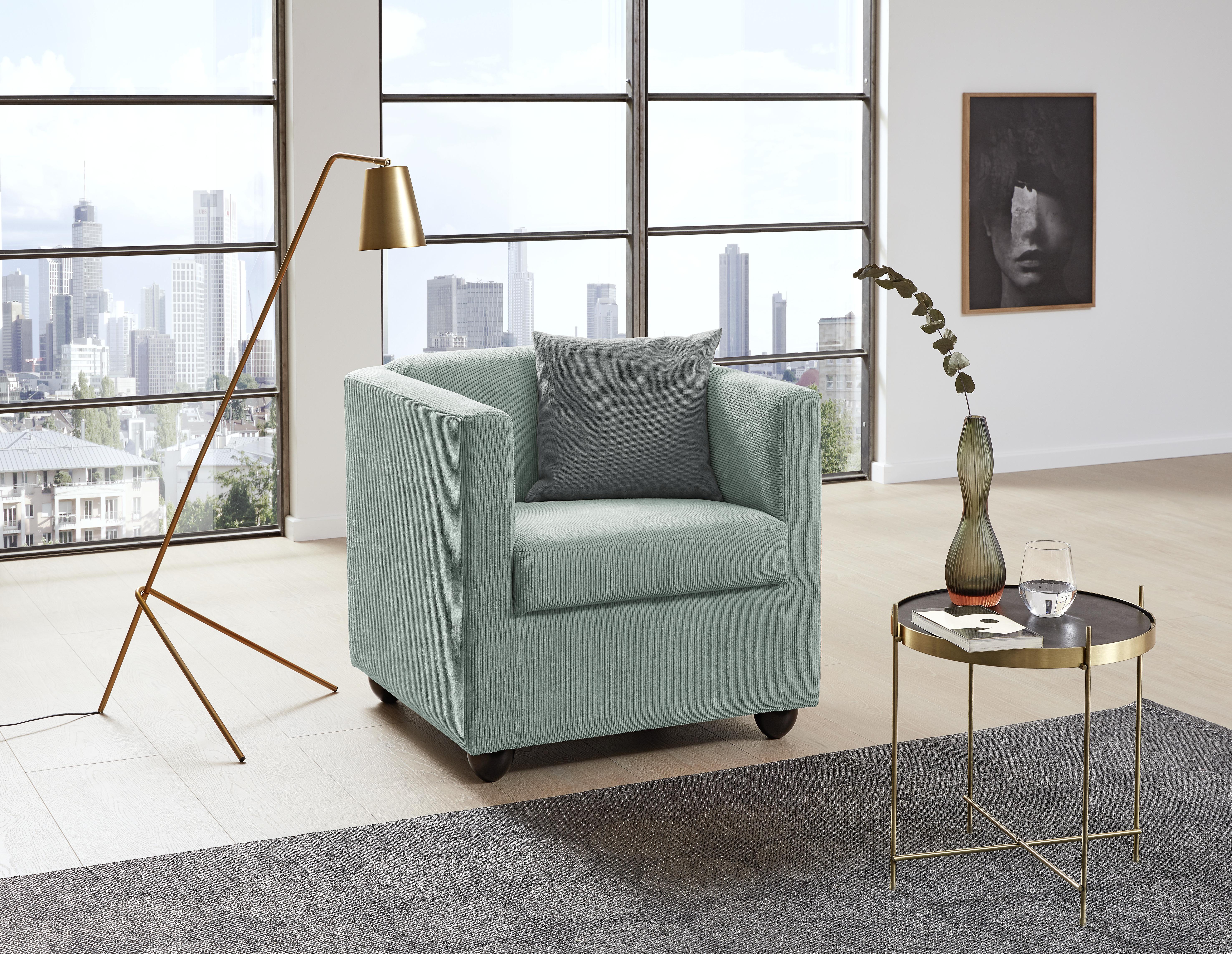 Sessel Looks I - Türkis/Schwarz, Design, Textil (72/71/75cm) - LOOKS by W.Joop