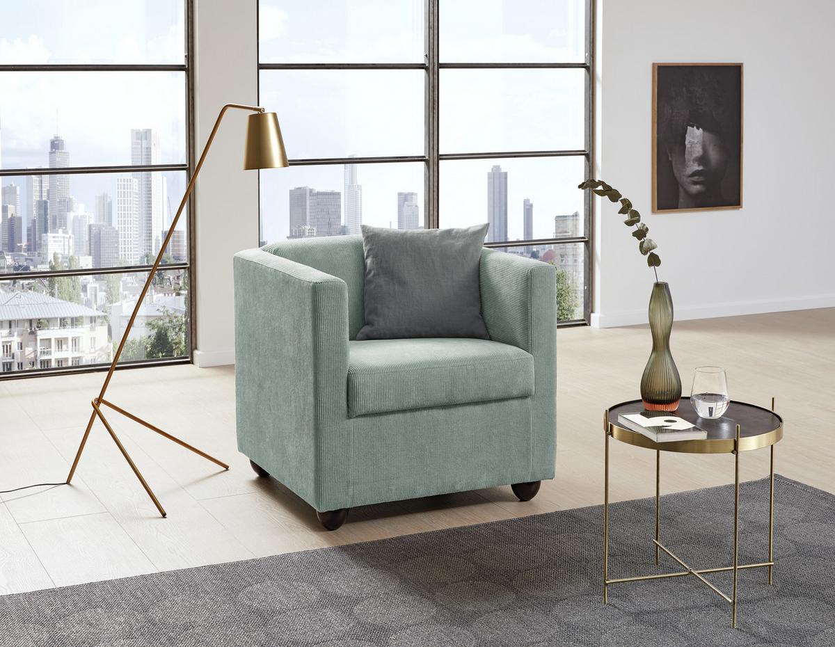 Sessel Looks I - Türkis/Schwarz, Design, Textil (72/71/75cm) - LOOKS by W.Joop