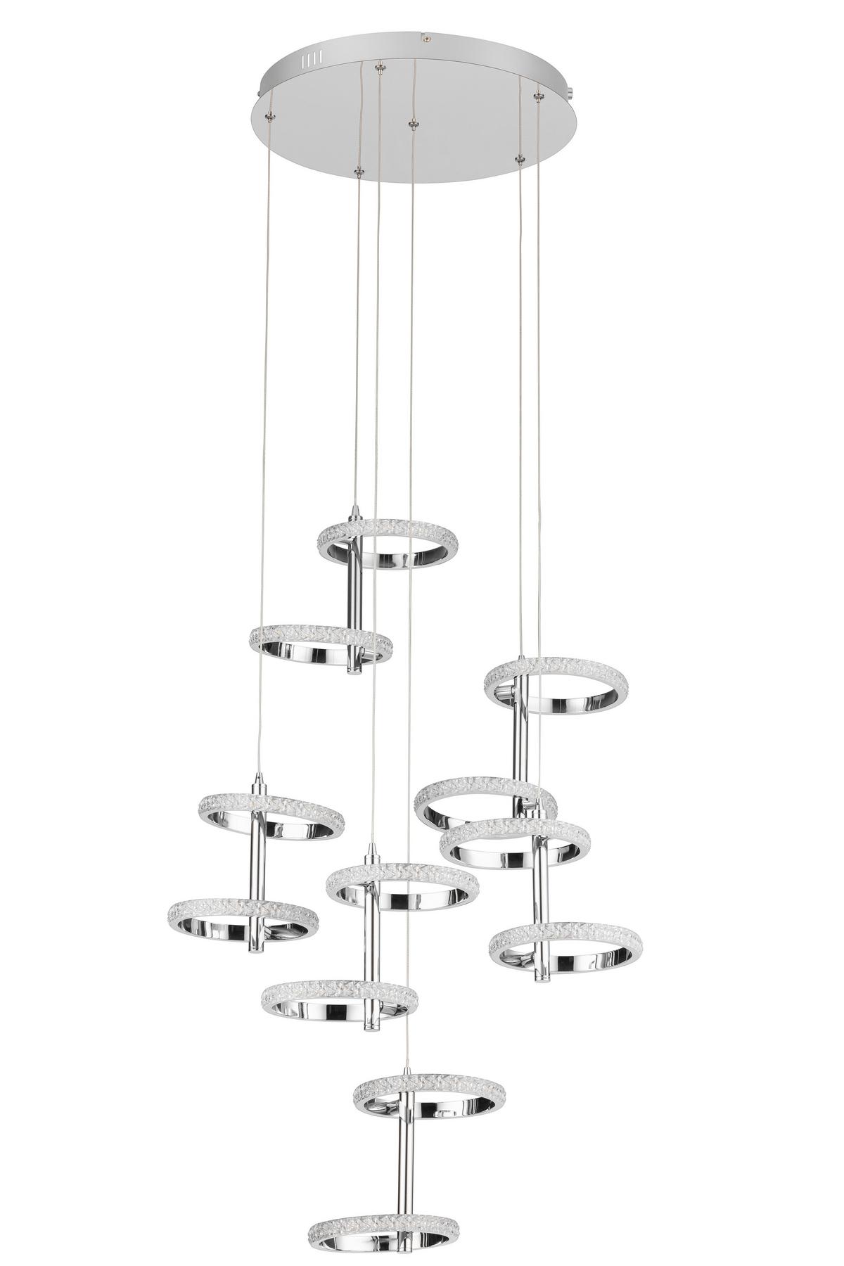 LED-Hängeleuchte Rong - Chromfarben, MODERN, Kunststoff/Metall (60/120cm)