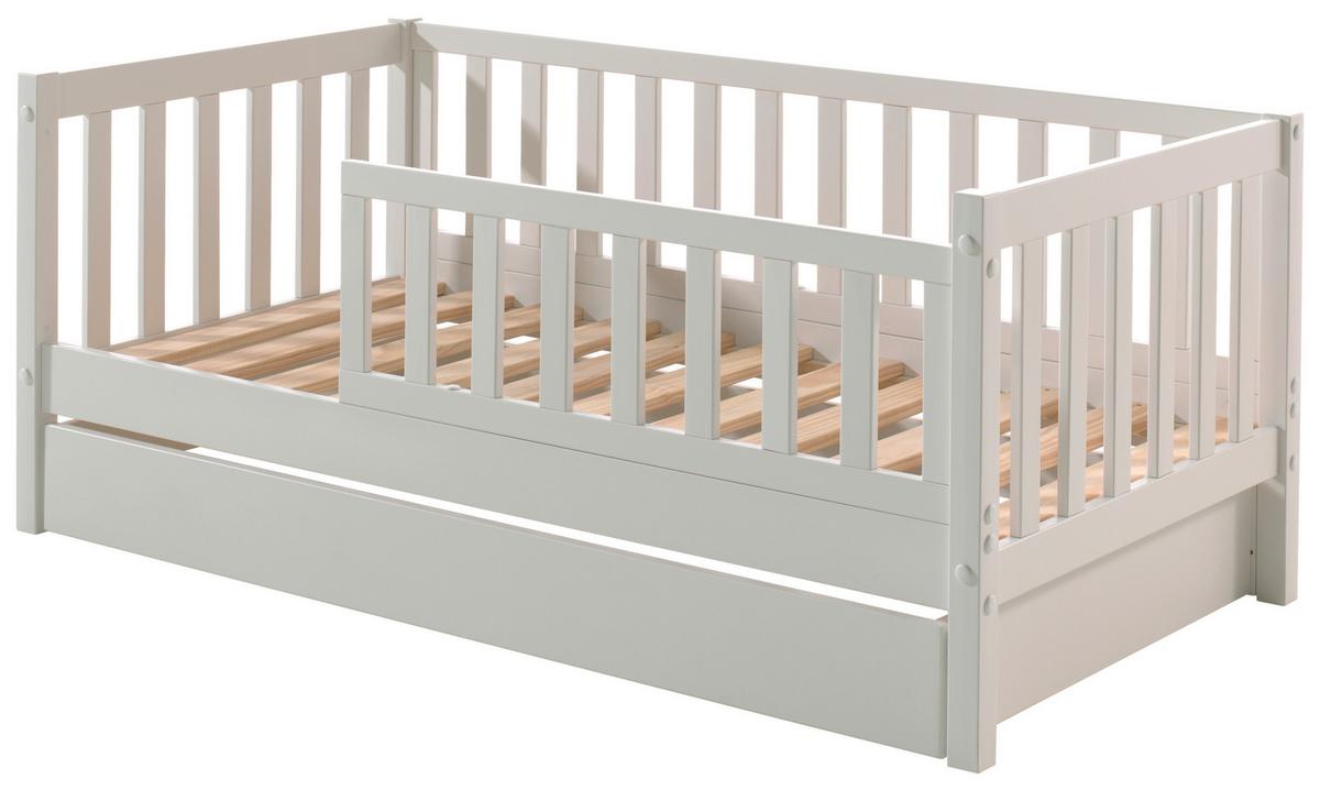 Postel pro děti a mládež bílá se vysouvací zásuvkou - bílá/přírodní barvy, Moderní, dřevo (70/140cm) - MID.YOU