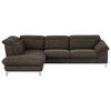 Ecksofa Mit Schlaffunktion Teresa Dunkelbraun - Chromfarben/Dunkelbraun, Design, Textil (232/293cm) - Livetastic