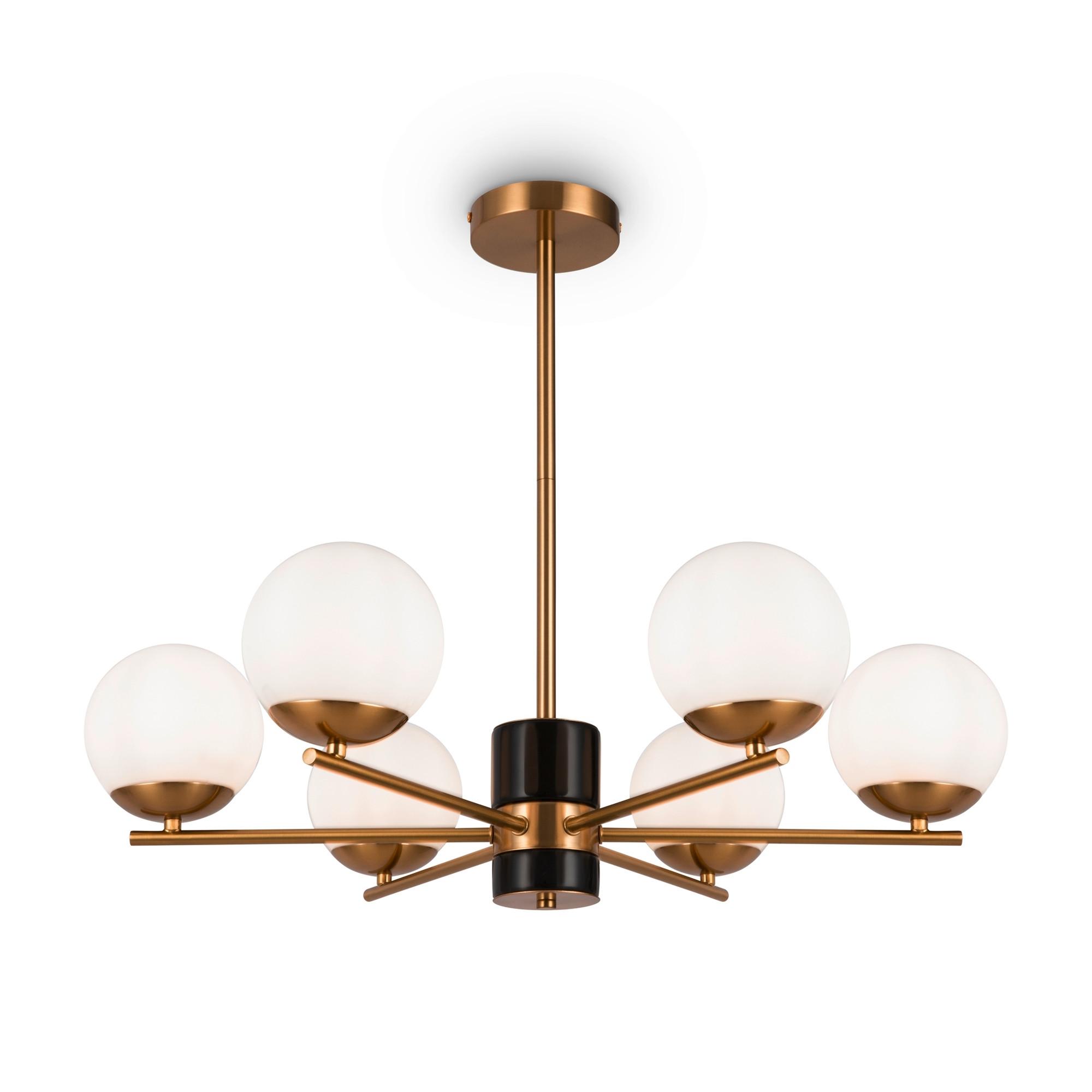 Pendelleuchte Marble - Messingfarben/Weiß, Trend, Glas/Metall (67/56cm) - MAYTONI
