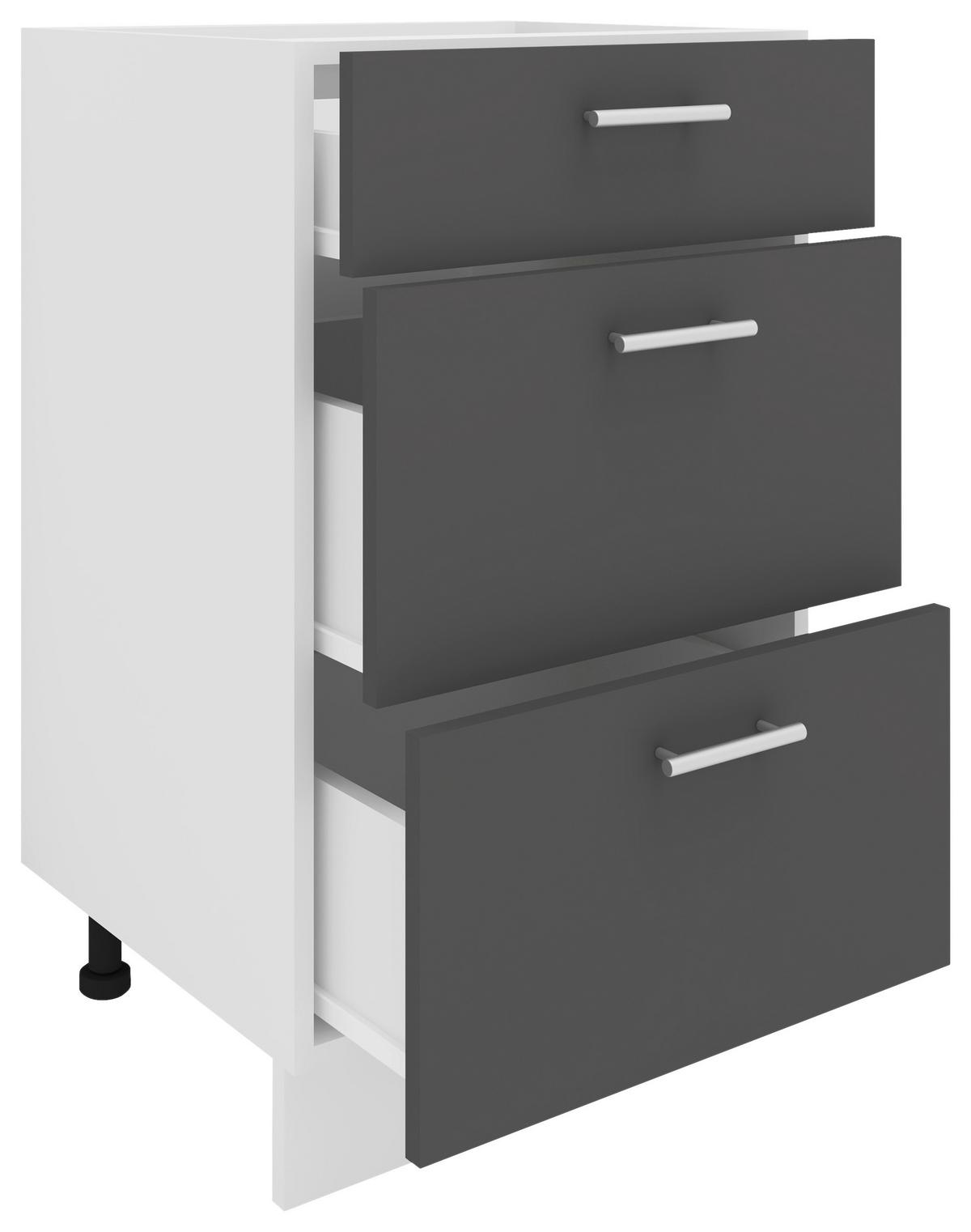 Küchenunterschrank Esilo B: 50 cm Weiß - Anthrazit/Weiß, KONVENTIONELL, Holzwerkstoff (50/82/46cm) - MID.YOU