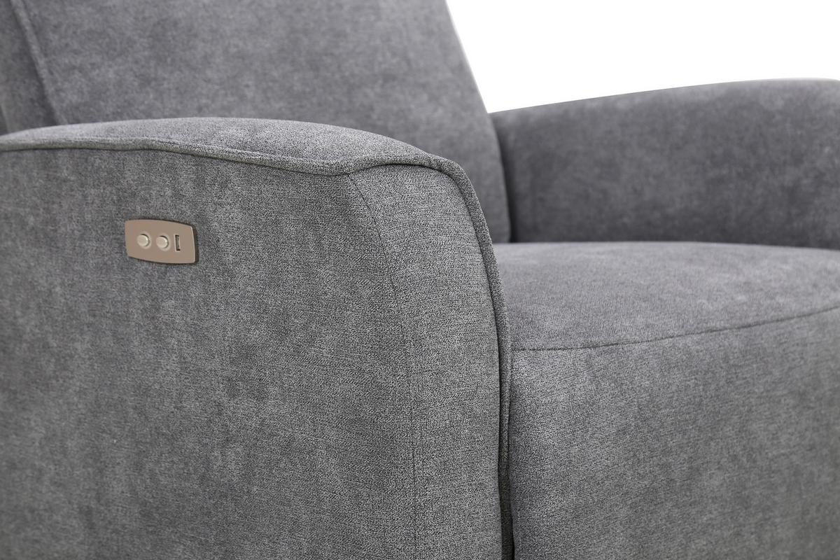 Polohovateľné TV kreslo Leon, sivé - čierna/sivá, Konventionell, textil/plast (85/105/97cm) - Ondega