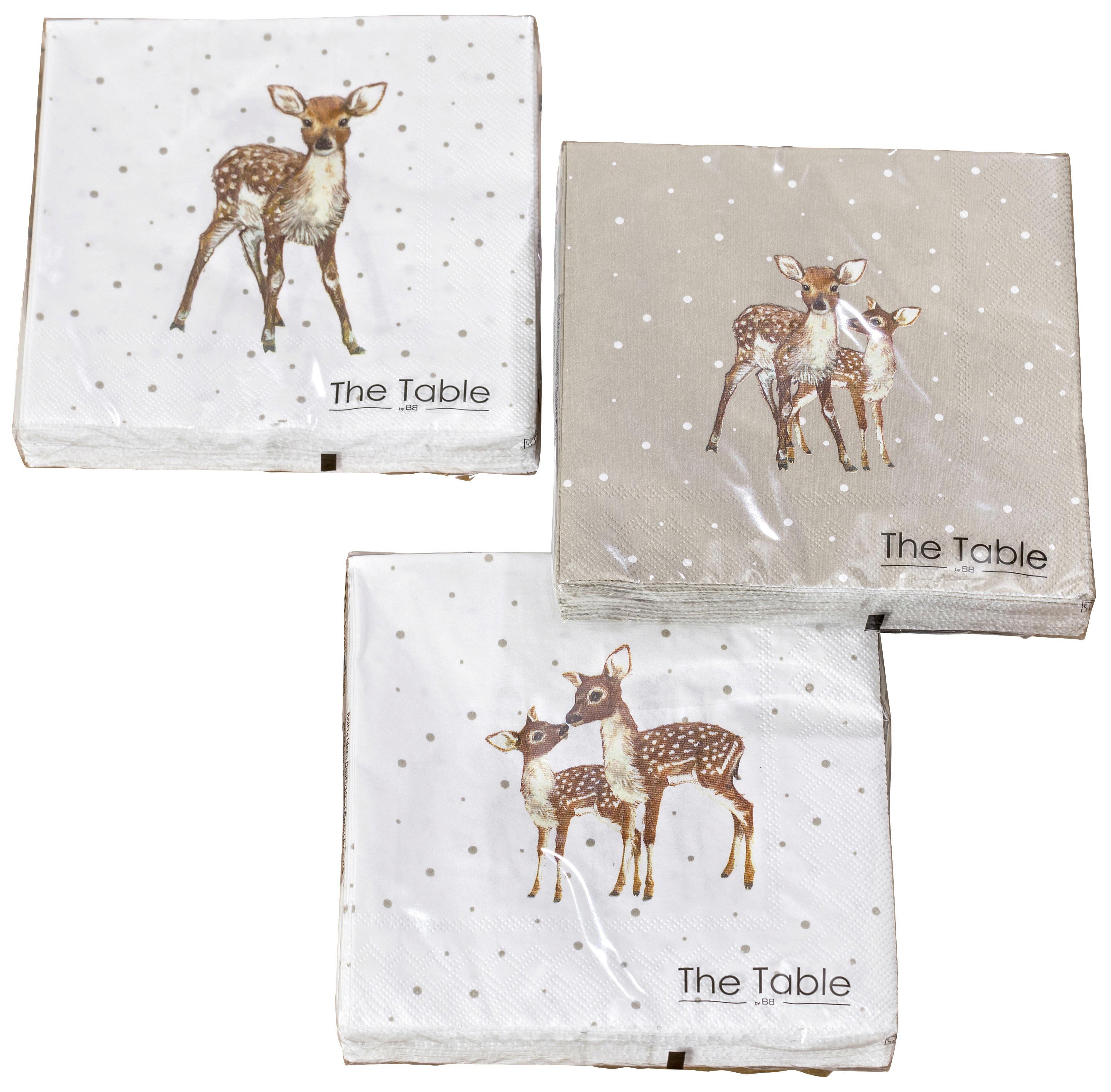 Szalvéta 1007277 - Szürke/Fehér, romantikus/Landhaus, Papír (17/17/2,5cm)