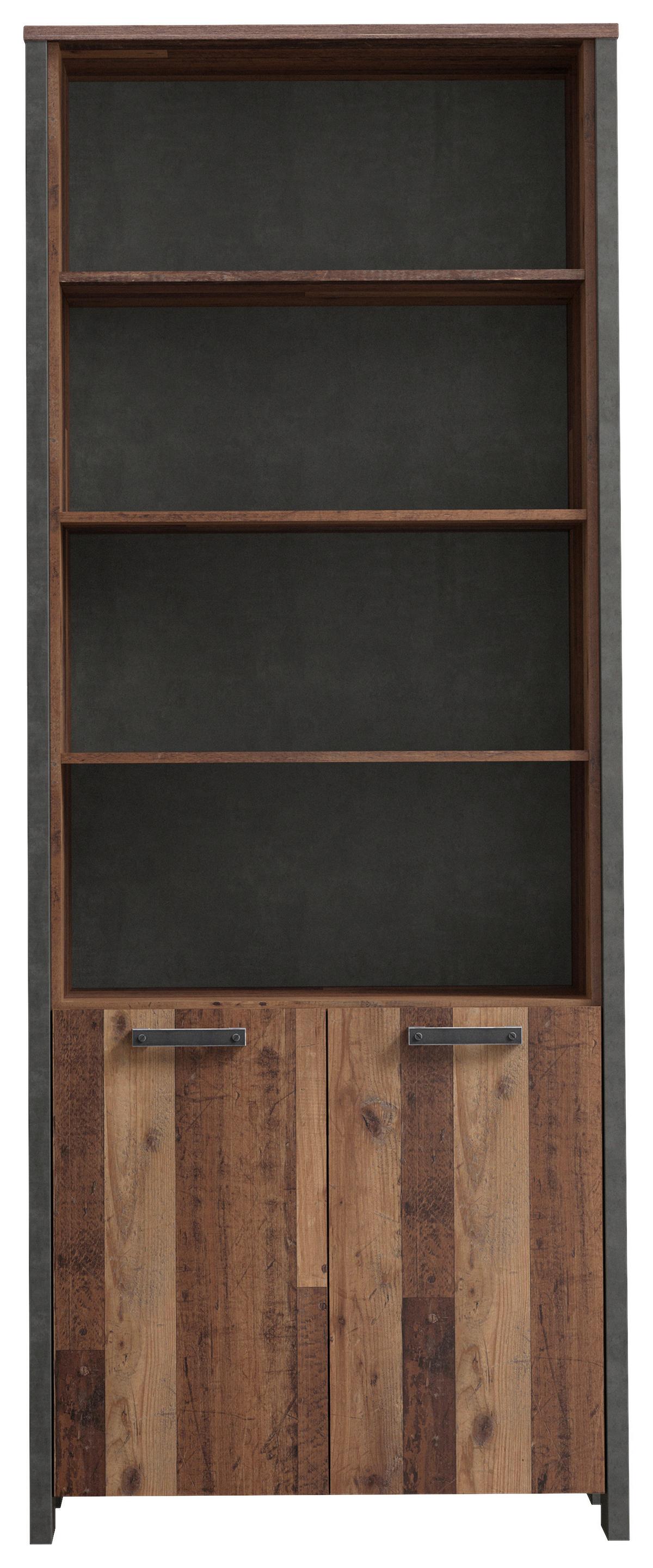 Aktenschrank Cliff Braun/dunkelgrau B 86 Cm - Dunkelgrau/Braun, KONVENTIONELL, Holzwerkstoff/Kunststoff (86/221/42cm) - MID.YOU