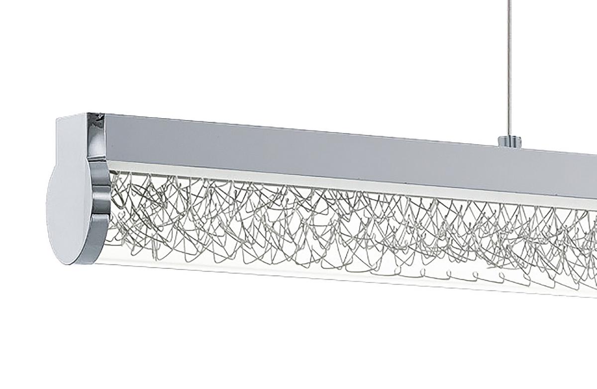 Led-hängeleuchte Trevelo H: 110 Cm 1-Flammig Klarglas - Chromfarben/Weiß, MODERN, Glas/Metall (76,5/7/110cm)