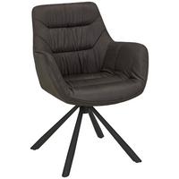 Židle s područkami Rebell, šedá - šedá/černá, Moderní, kov/textil (62/83,5/63cm) - Mömax