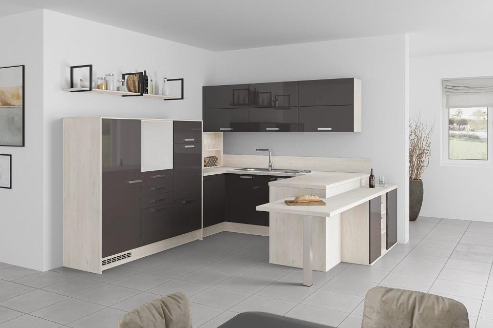 U-küche Lp4050 Grafit 298x294x255 Cm Mit Griffen