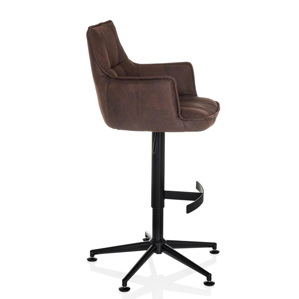 Barhocker Soalo Life High Braun B: 55 Cm - Schwarz/Braun, MODERN, Kunststoff/Textil (55/93/56cm) - MID.YOU