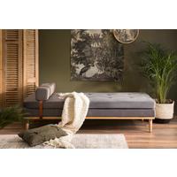 Chaiselongue Daybed Samt Grau B: 180 Cm - Naturfarben/Grau, MODERN, Textil (180/42/75cm) - Livetastic