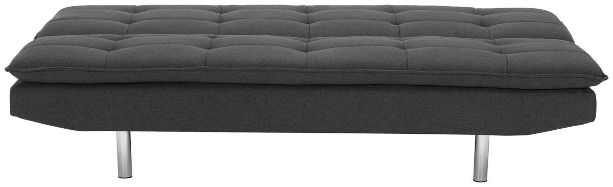 Schlafsofa Turin - Dunkelgrau/Silberfarben, Basics, Textil (194/87/102cm) - MID.YOU