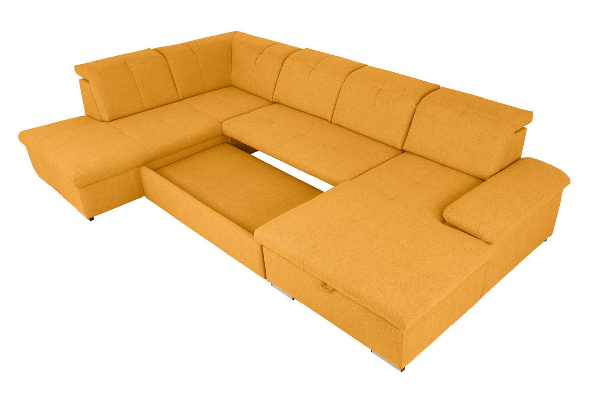 Wohnlandschaft Ramzes Gelb U: 215x328x173 cm - Beige/Gelb, Design, Textil (215/328/173cm) - MID.YOU