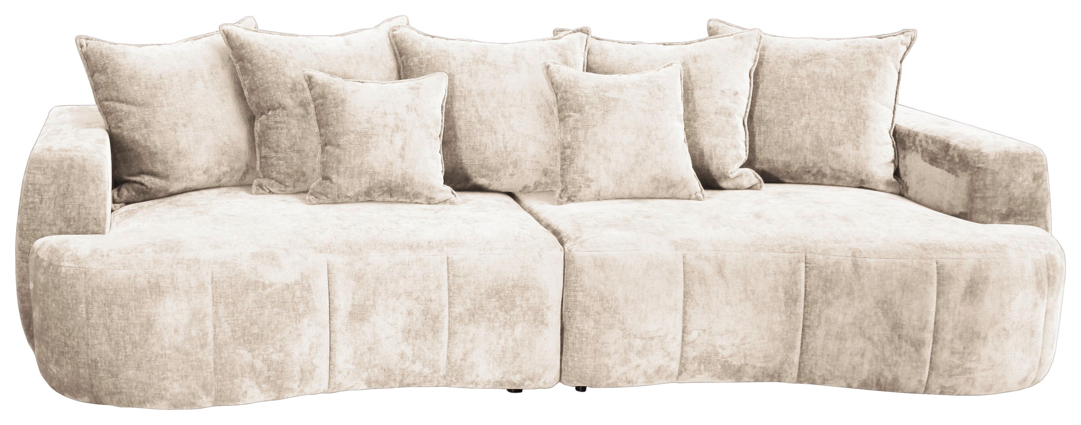 Boxspringsofa Berg mit Schlaffunktion & Bettkasten - Beige/Schwarz, Trend, Textil (292/71-99/127cm) - Livetastic