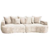 Boxspringsofa Berg mit Schlaffunktion & Bettkasten - Beige/Schwarz, Trend, Textil (292/71-99/127cm) - Livetastic