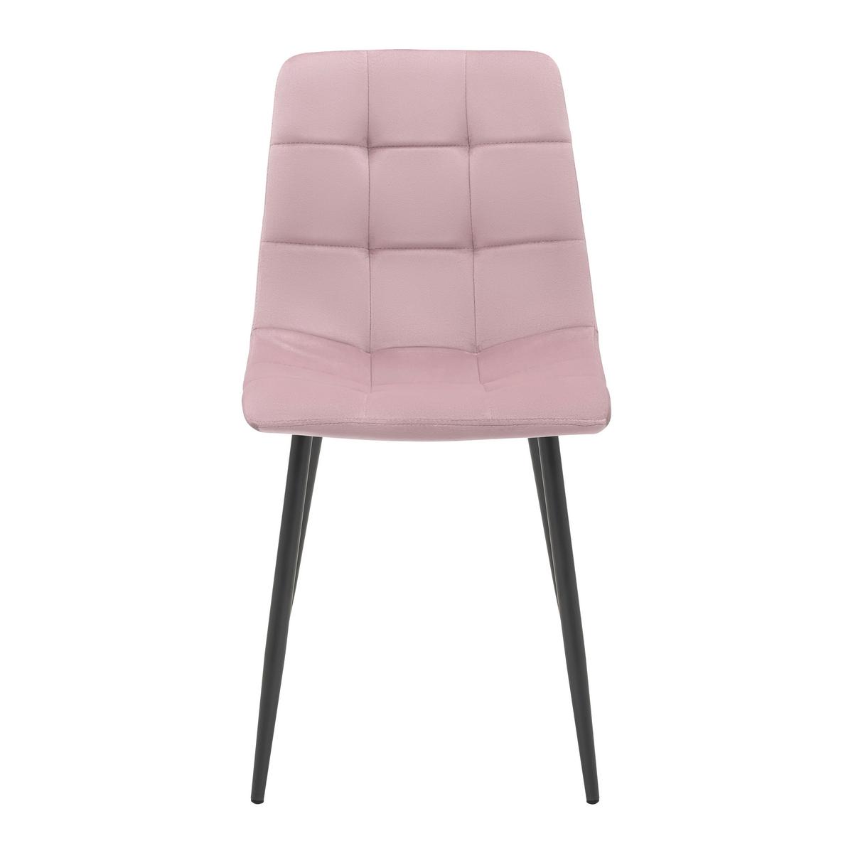 Jídelní židle RIA růžová - růžová/černá, Moderní, kov/dřevo (43,5/87/54cm) - Bessagi Home