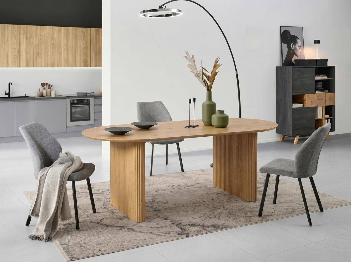 Esstisch Leo Eiche Artisan L 200 cm - Eiche Artisan, MODERN, Holzwerkstoff (200/100/75cm) - MID.YOU