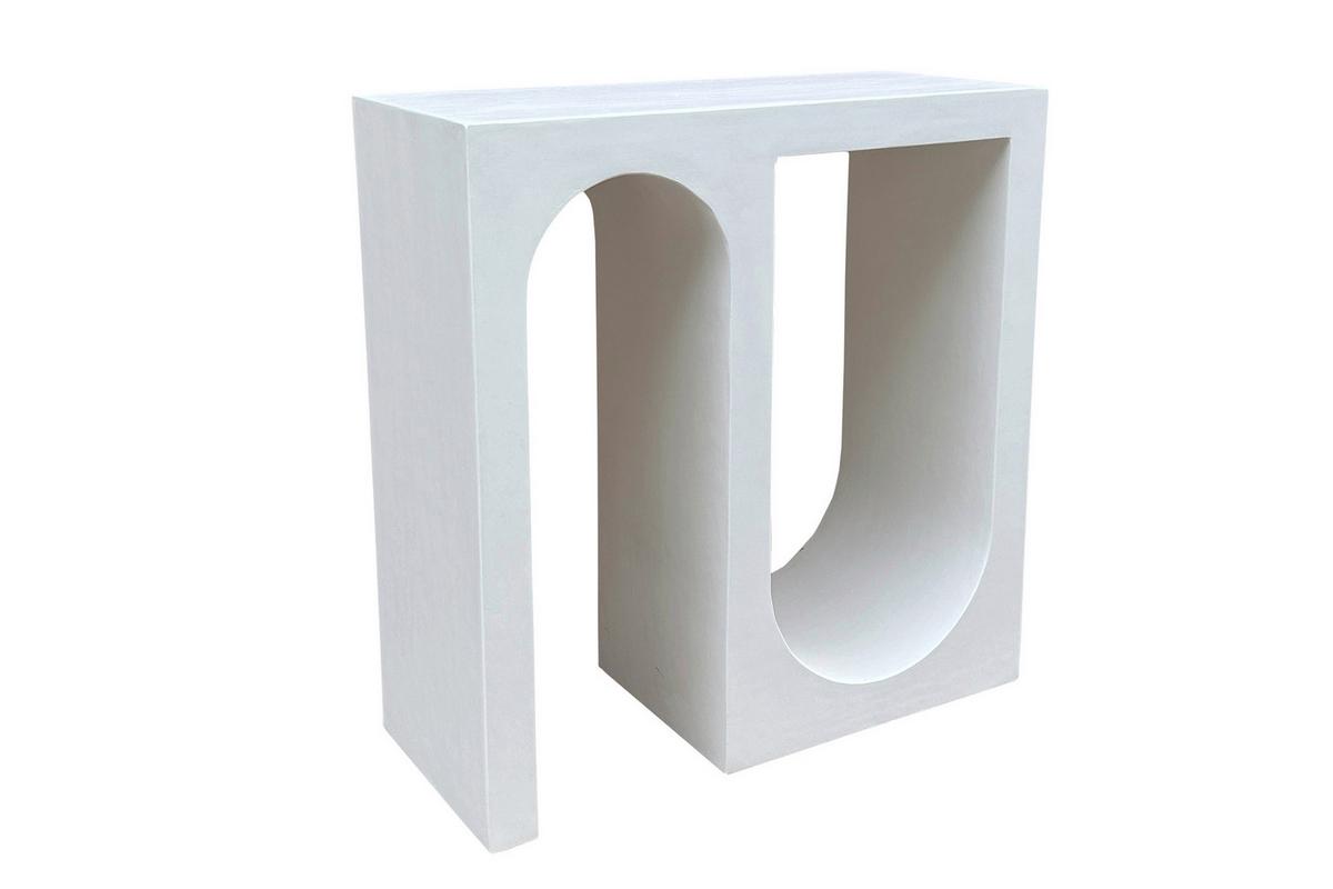 KONSOLENTISCH Weiß B: 78cm - Weiß, Design, Holzwerkstoff/Stein (78/80/33cm) - MID.YOU