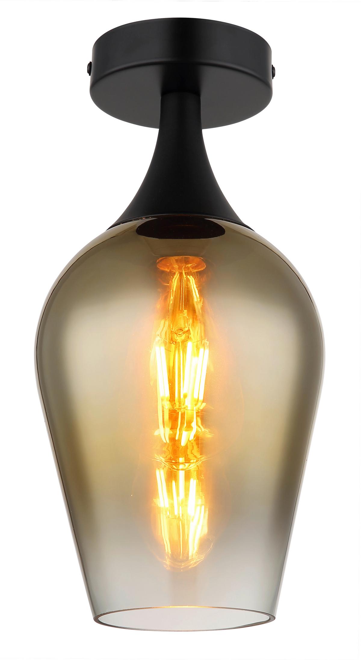 Deckenleuchte 15552d2 - Klar/Goldfarben, Design, Glas/Metall (15/30cm) - Globo