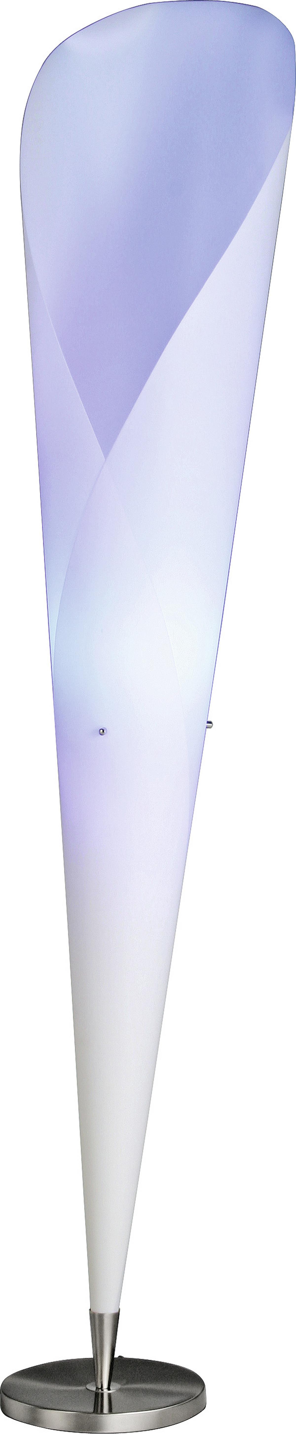 Stehlampe Tulip Weiß Blütenkelchform - Chromfarben/Weiß, KONVENTIONELL, Kunststoff/Metall (30/162cm) - Näve