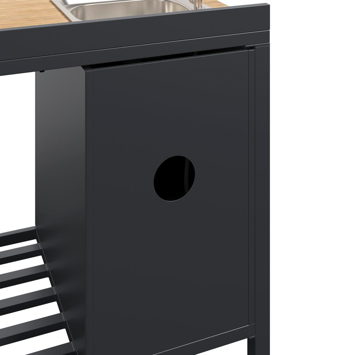 Outdoorküche Bern I - Anthrazit/Naturfarben, Basics, Kunststoff/Metall (110/90/61cm) - Beldano