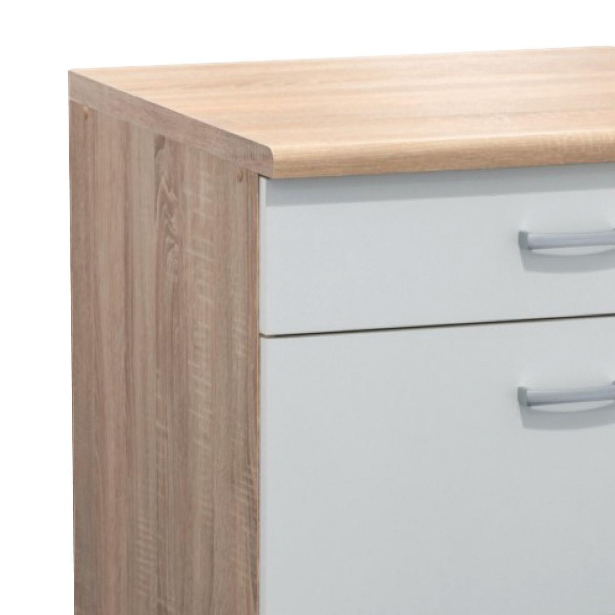 Spodná skrinka so zásuvkami šírka/výška: 60/90 cm - biela/farba duba, Basics, kompozitné drevo/plast (60/90/60cm) - MID.YOU