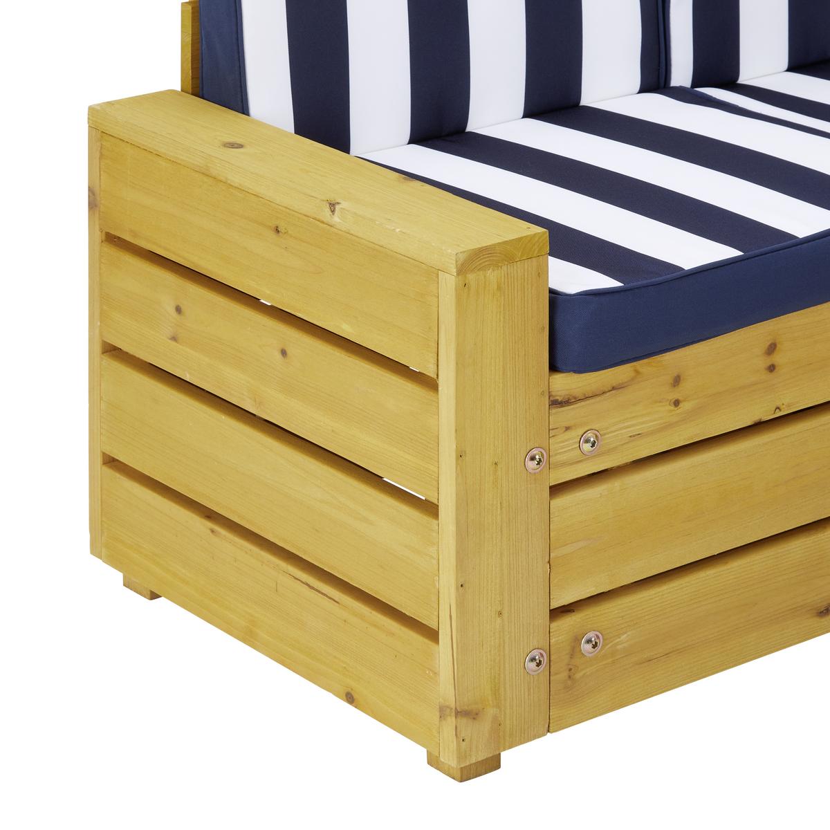 Dětská záhradní sada DAISY modrá/bílá - bílá/modrá, Moderní, dřevo/textil (116/47,5/73,5cm) - Bessagi Kids