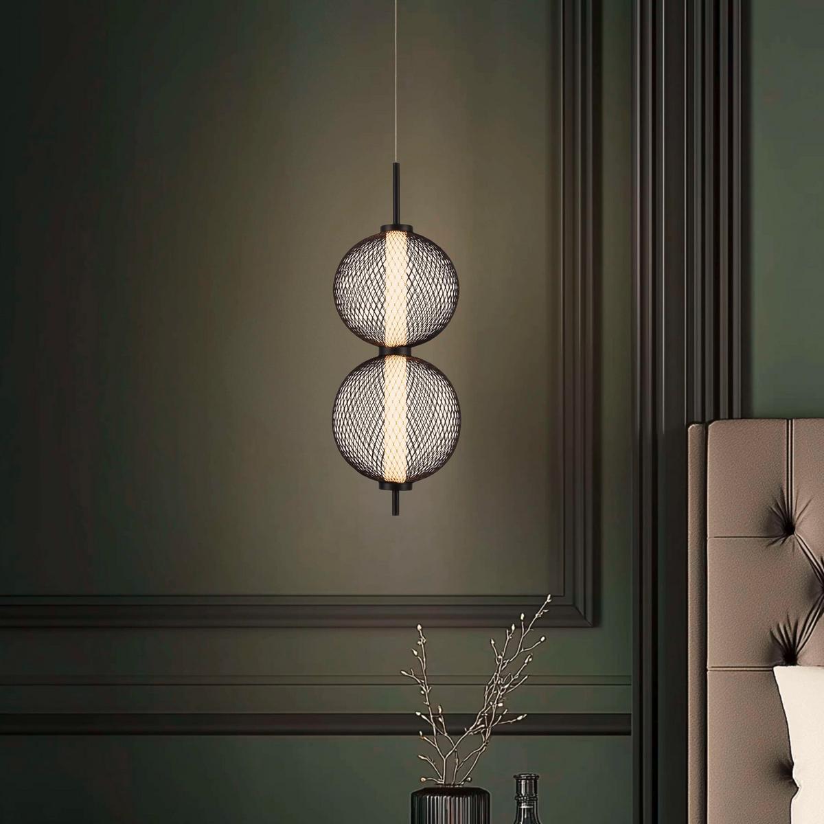 LED-Pendelleuchte 32-35356 Puma - Schwarz/Weiß, Design, Kunststoff/Metall (14/14/150cm)