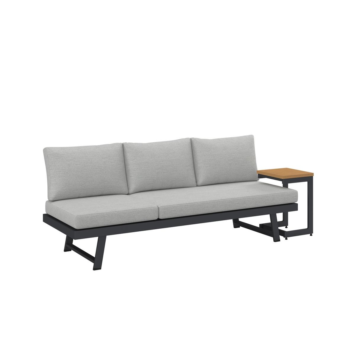 Záhradná lavica LOAN - sivá/antracitová, Modern, kov/drevo (210/84/78cm) - Bessagi Garden